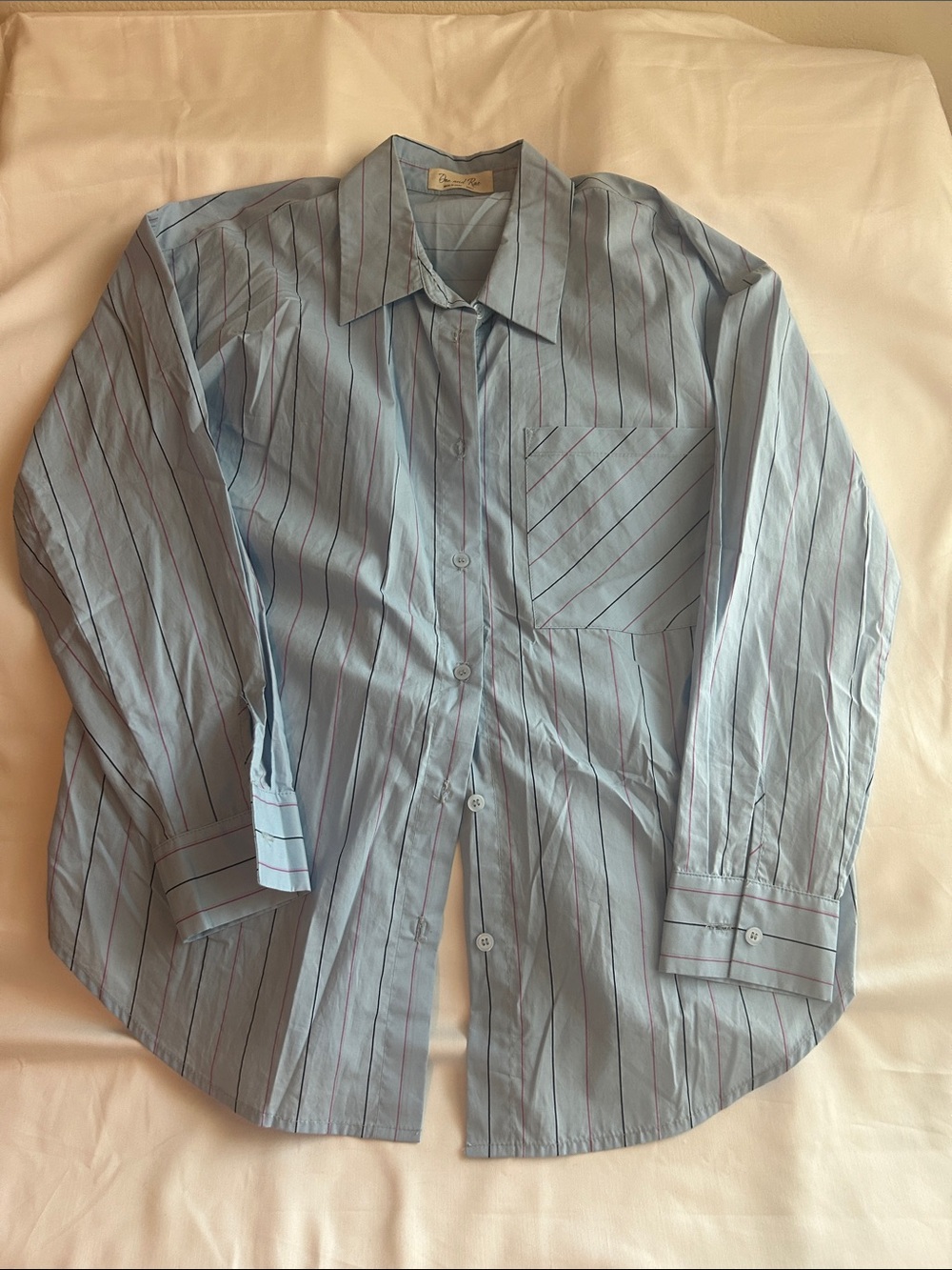 Doe & Rae Light Blue Striped Blouse